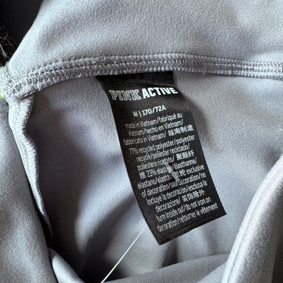 Victoria's Secret PINK High Waisted 6" Bike Shorts New With Tags Gray and Neon - Picture 4 of 10